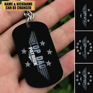 Personalized Top Dad Stainless Steel Keychain