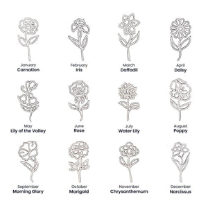 No Rain No Flowers,Never Forget That I Love You - Personalized Birth Flower Name Necklace