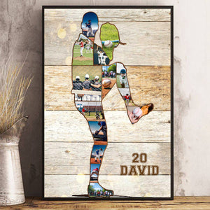 Personalized Baseball Photo Collage Canvas Poster Gift For Baseball Lover