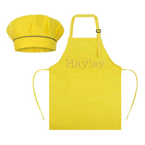 Personalized Embroidery Color Apron and Hat Set for Kid