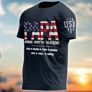 Personalized Man Myth Legend American Flag Dad T-shirt