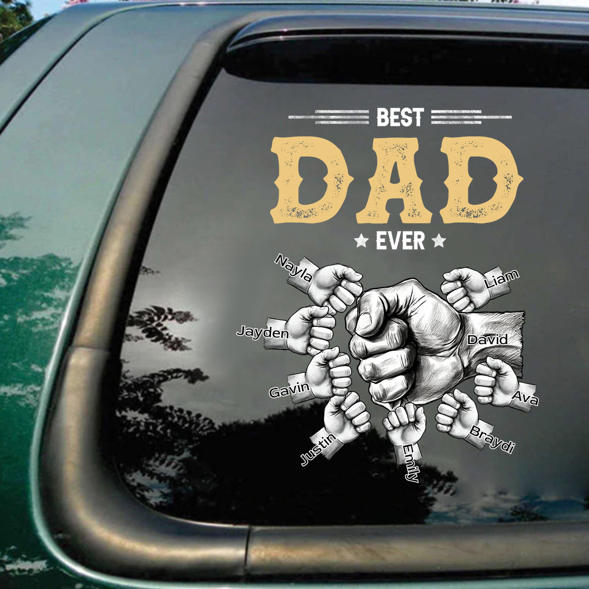 Personalized Best Dad/Mom Ever Fist Bump Decal