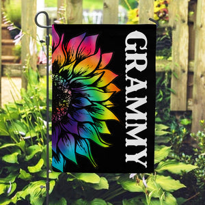 Personalized Grandma Tie Dye Sunflower Garden Flag