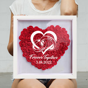 Personalized Forever Together Couple Gifts Flower Shadow Box