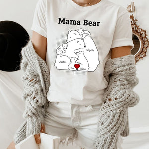 Personalized Bear Family Bear Mama Mother Pure Cotton T-shirt