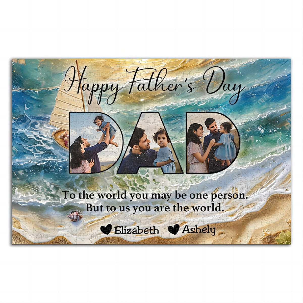 Father - To Me You Are The World - Personalized Puzzles