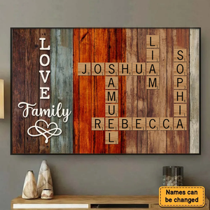 Personalized Family Crossword Art - Created In A Moment, Treasured Forever Poster