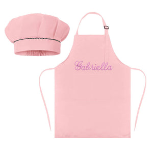 Personalized Embroidery Color Apron and Hat Set for Kid