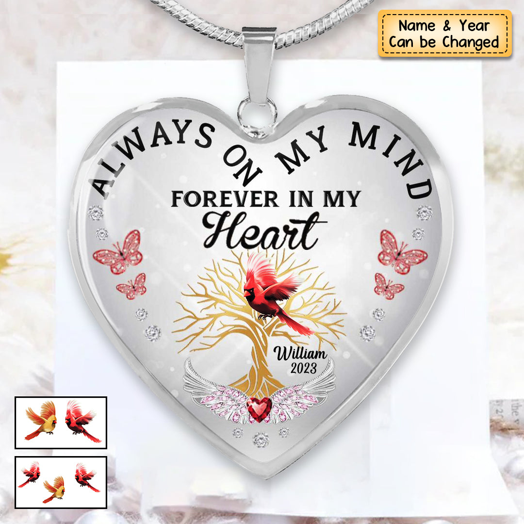 Always On My Mind Forever In My Heart Cardinals Memorial Personalized Necklace