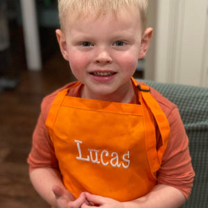 Personalized Embroidery Color Apron and Hat Set for Kid