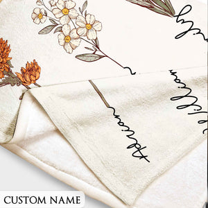 Personalized Grandma's Garden Birth Flower Blanket