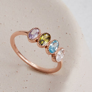 Handmade Jewelry Mom's Ring, Personalized Birthstone Ring