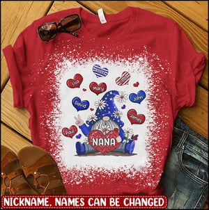 Personalized 4th Of July Grandma Nana Mom Heart Kids 3D T-shirt