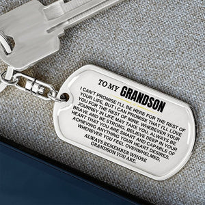 To My Grandson - Remember Whose Grandson You Are - Personalized Unique Stainless Steel Keychain