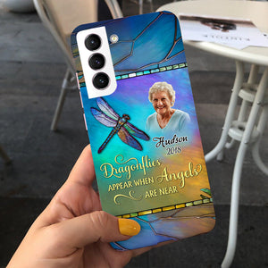 Memorial Upload Photo Dragonfly, I Believe There Are Angels Among Us Personalized Phone Case