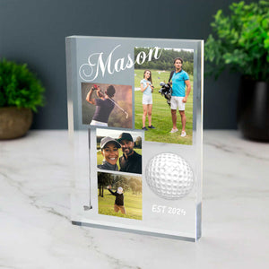 Personalized Golfing Collage Photo Acrylic Plaque