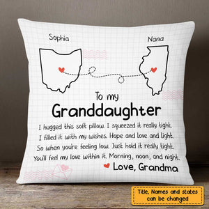 Nana Granddaughter Long Distance Hug This Drawing Pillow Cover