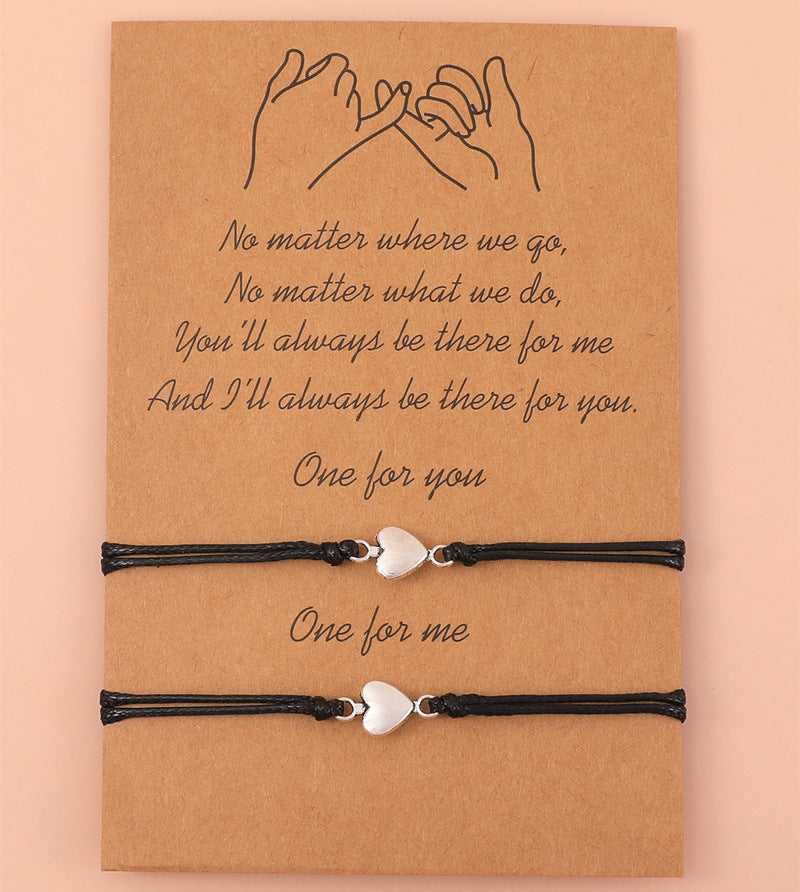 Heart Love Couple Card Bracelets