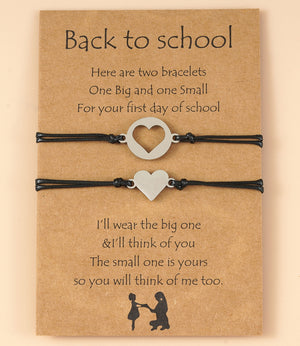 Back to School Heart Card Bracelet