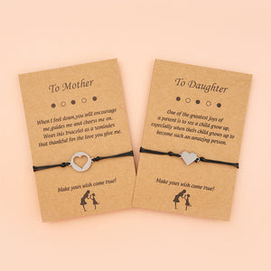 To My Mother/Daughter Heart Card Bracelets
