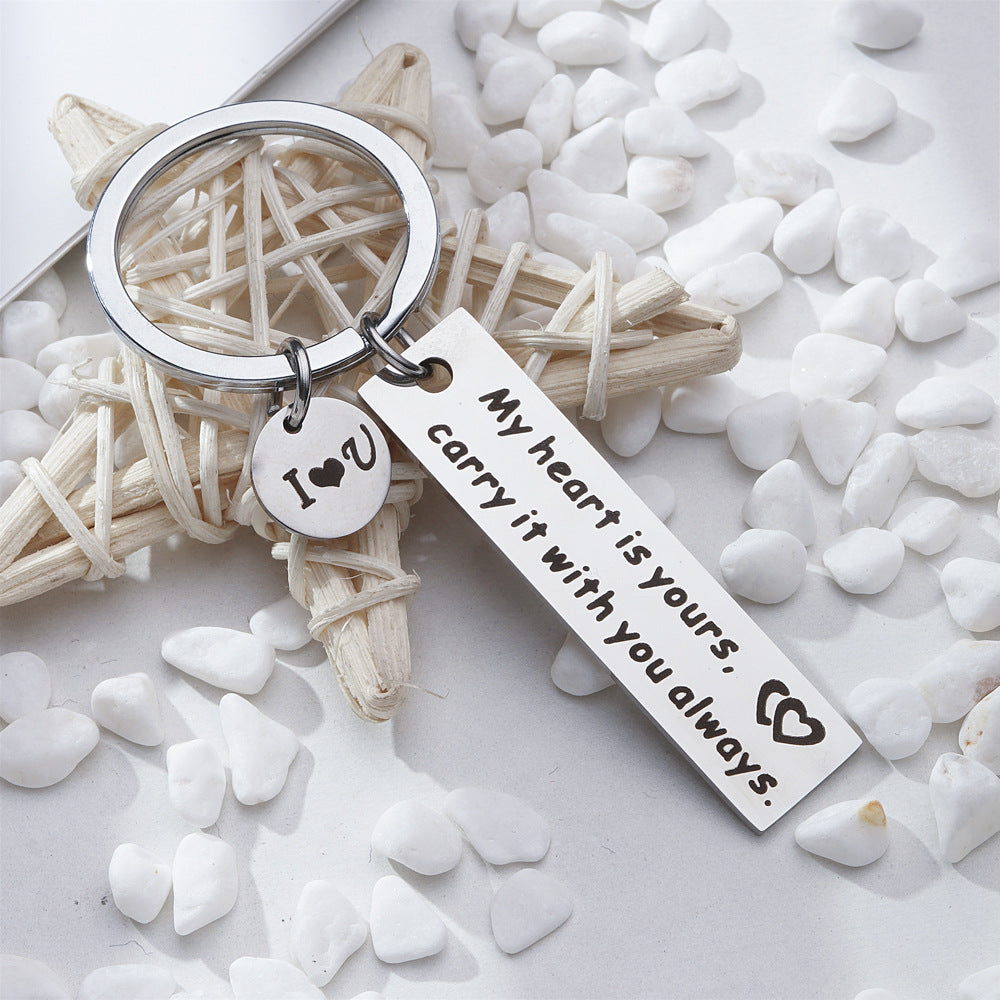Couple Key Chain - My Heart Is Yours, Carry It with You Always