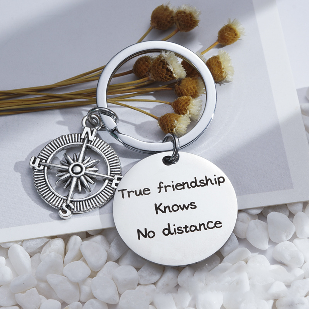 Compass Key Chain - True Friendship Knows