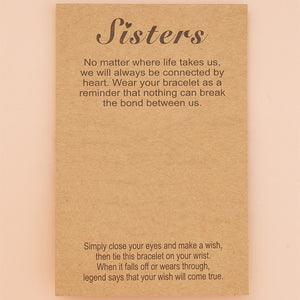 Custom Letter Heart Sister Card Bracelet