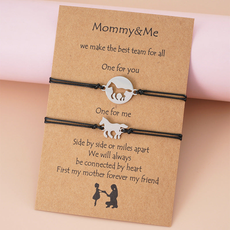 Mommy&Me Horse Card Bracelets