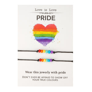 Love is Love Rainbow Couple Bracelets