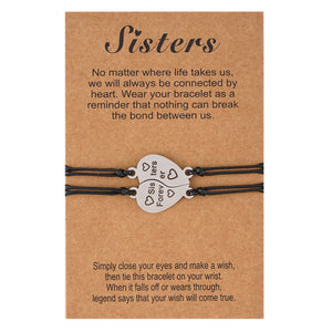 Sisters Forever Heart Puzzle Bracelets For 2