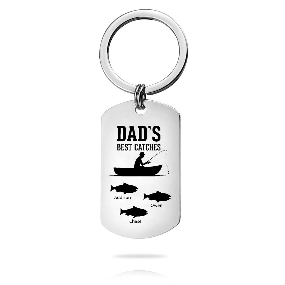 Custom Key Chain - Fathers Day Gift-3 Kids Names