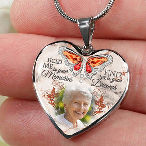 Personalized Hold Me in Your Memories Heart Necklace