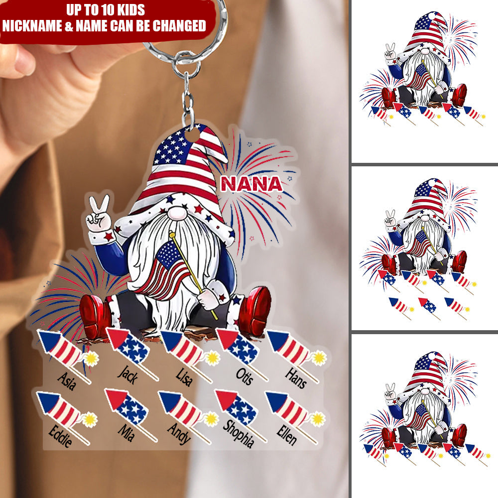 Personalized Firecrackers 4th July Acrylic Keychain