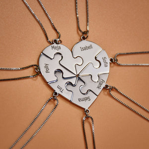 Personalized Name Puzzle we are together Heart Necklace
