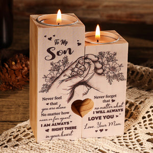 To My Son Wooden Candle Holder Candlestick