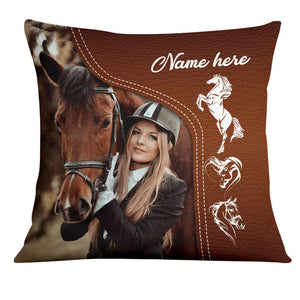 Personalized Horse Lovers Photo Pillow Cover