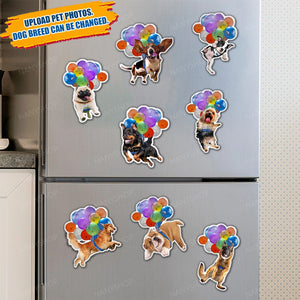 Personalized Photo Fridge Magnet-Fly With Bubbles- For Dog Lover