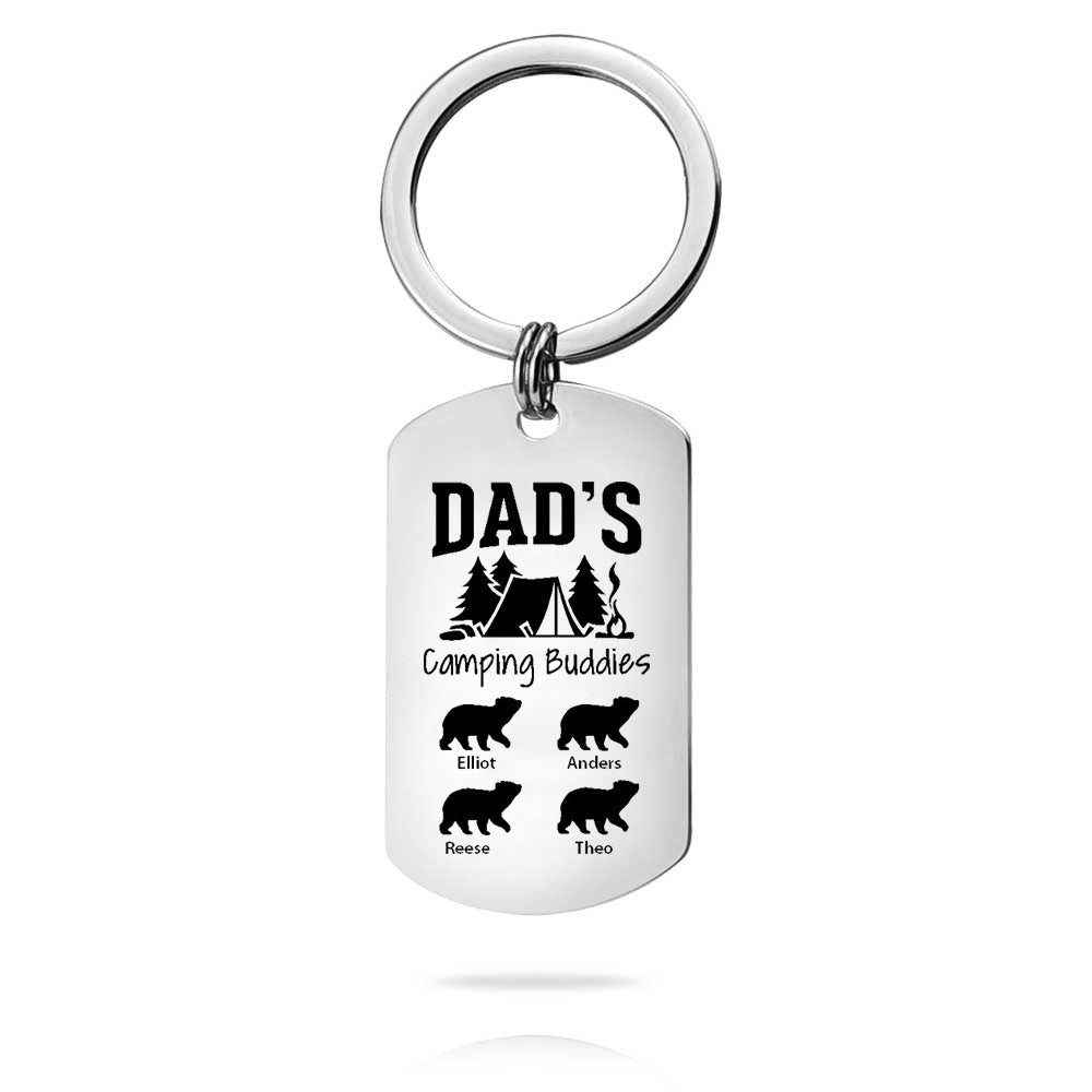Custom Key Chain - Fathers Day Gift-4 Kids Names