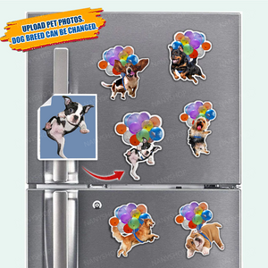 Personalized Photo Fridge Magnet-Fly With Bubbles- For Dog Lover