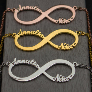 Personalized Infinity Name Necklace - Two Name Necklace