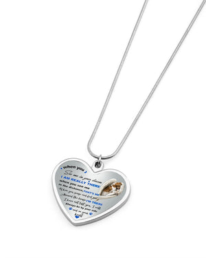 Brittany Spaniel-sleeping angel Heart Necklace