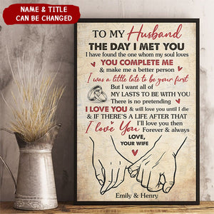 I Found The One Whom My Soul Loves - Couple Personalized Custom Poster - Gift For Husband Wife