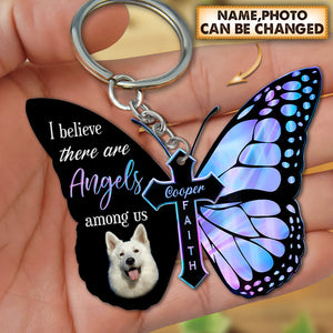 Dog/Cat Angels Among Us Memorial Personalized Keychain