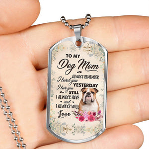Dog Mom-BROWN English Bulldog-Luxury Necklace