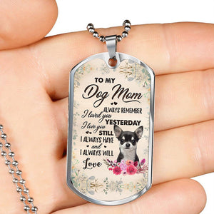 Dog Mom-BLACK Chihuahua-Luxury Necklace