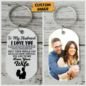 Personalized To My Husband Custom Photo Key Chain