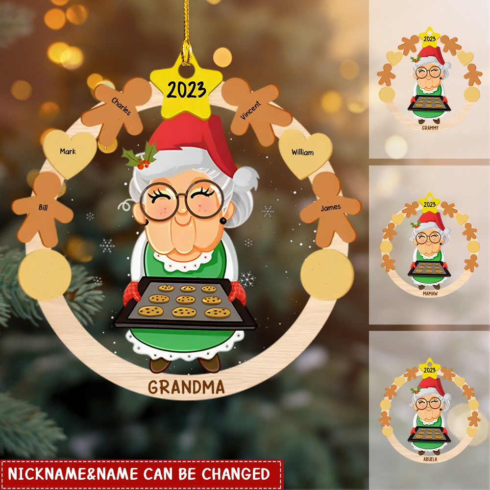 Personalized Grandma's Cookie Tasting Crew Ornament, Gift For Grandma