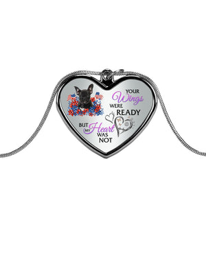Loyalty-French Bulldog 1 Your Wings Metallic Heart Necklace