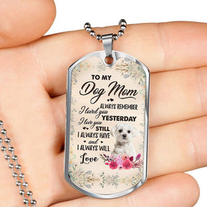 Dog Mom-WHITE Maltese-Luxury Necklace
