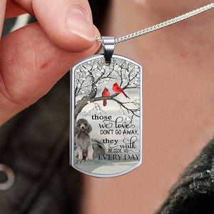 Grey Toy Poodle-Never Go Away-Necklace